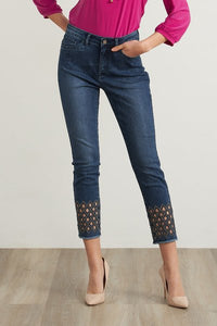 Diamond cut out bottom Jean with embellished glitter  211967