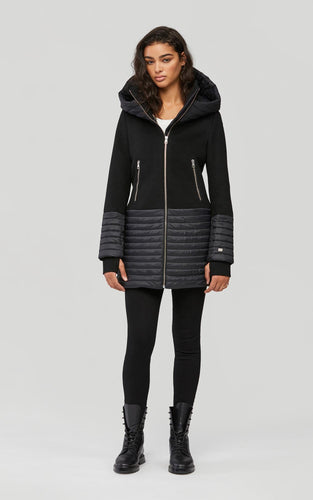 2 tone hooded jkt with wool and quilted detail-Avery-ES