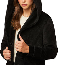 Soia & Kyo plush textured embossed wool full length coat with hood and patch pock-Colette