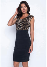 leopard print/black dress 194683