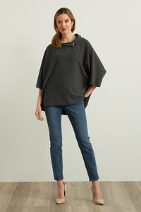 3/4 sleeve caplet sweater - 213621