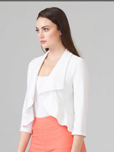 Flutter edge cropped 3/4 sleeve jacket (available in white or black)