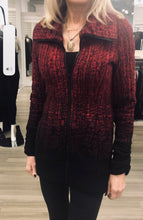 Red/black ombré knit jacket