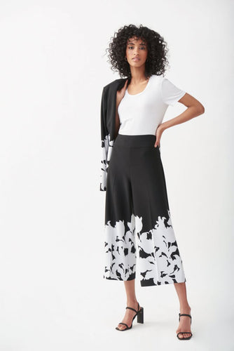 Floral border print full leg ankle pant-221134