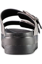 slip on sandal 2 band pewter leather-Pepa
