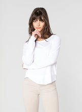 ava white long sleeve mock layer t shirt-CL11775