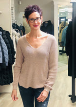 Waffle knit vneck sweater-2027032D