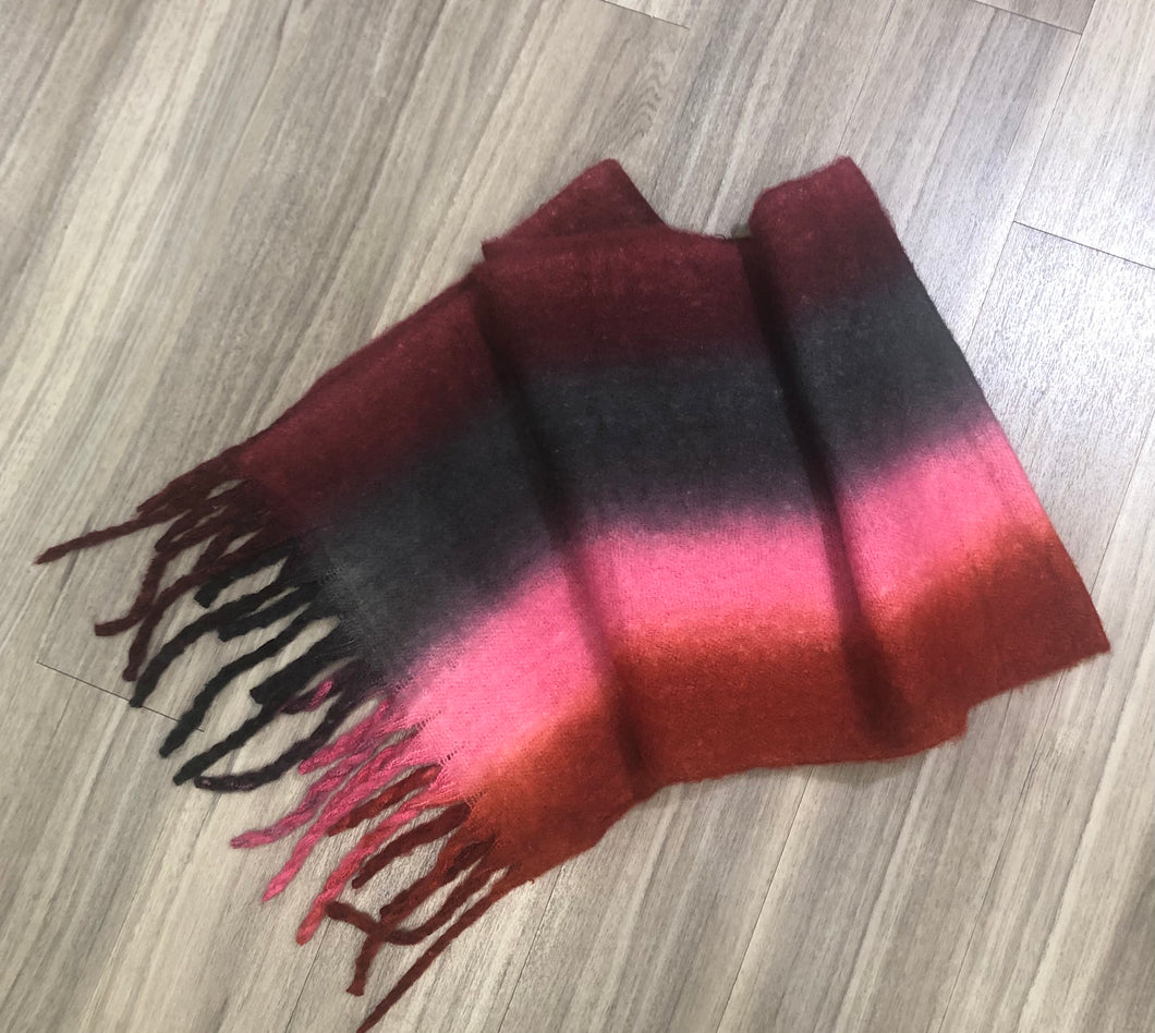 Rainbow print blanket scarf
