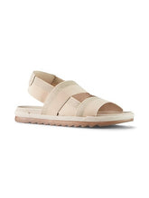 flat sandal 2 strap leather elastic with metallic trim-Lucia