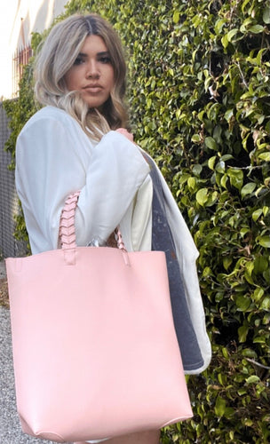 Charlotte tote vegan leather with optional shoulder strap -JK37