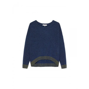 hi low 2 tone knit sweater-21001782