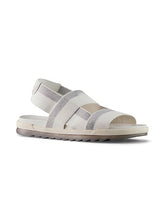 flat sandal 2 strap leather elastic with metallic trim-Lucia
