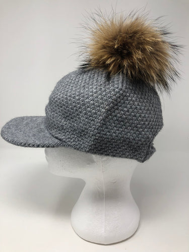 Baseball toque with pom pom