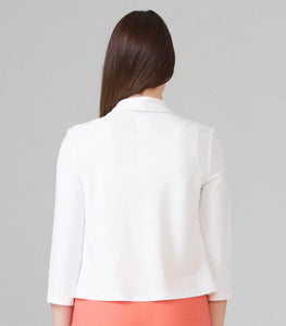 Flutter edge cropped 3/4 sleeve jacket (available in white or black)