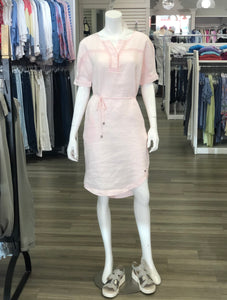 ssl top dot relax belt linen dress-23001912