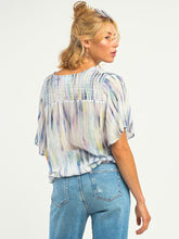 Lavender/blue printed wrap blouse-1723015