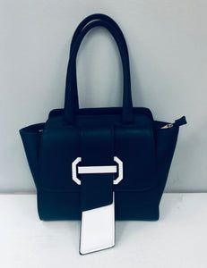 Navy/white two toned vegan leather tote