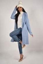 Long hooded cardigan -193103u (avail in caramel, grey or powder blue)