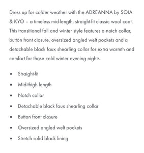 mid length straight fit classic wool coat-Adreanna
