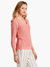 V neck mesh knit sweater -s21-1143