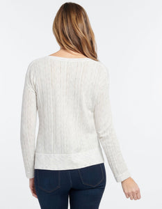 day trip sweater with hi lo hem and boat neck (available in light sky or alabaster)
