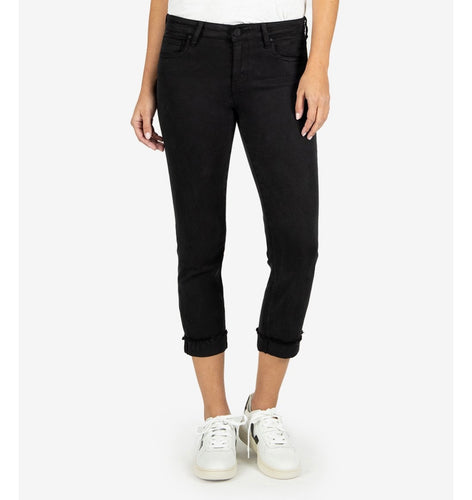 denim amy straight leg cuffed crop jean