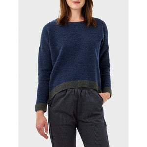 hi low 2 tone knit sweater-21001782