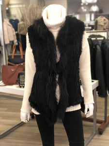 ONE LEFT! Natural furs semi fit fur vest with optional tie front